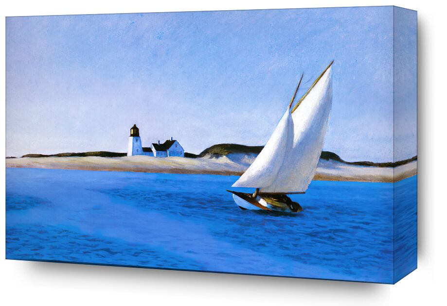 The Long Leg - Edward Hopper from Fine Art, Prodi Art, blue sea, blue, beach, headlight, sailing ship, ocean, sea, boat, Edward Hopper, hopper