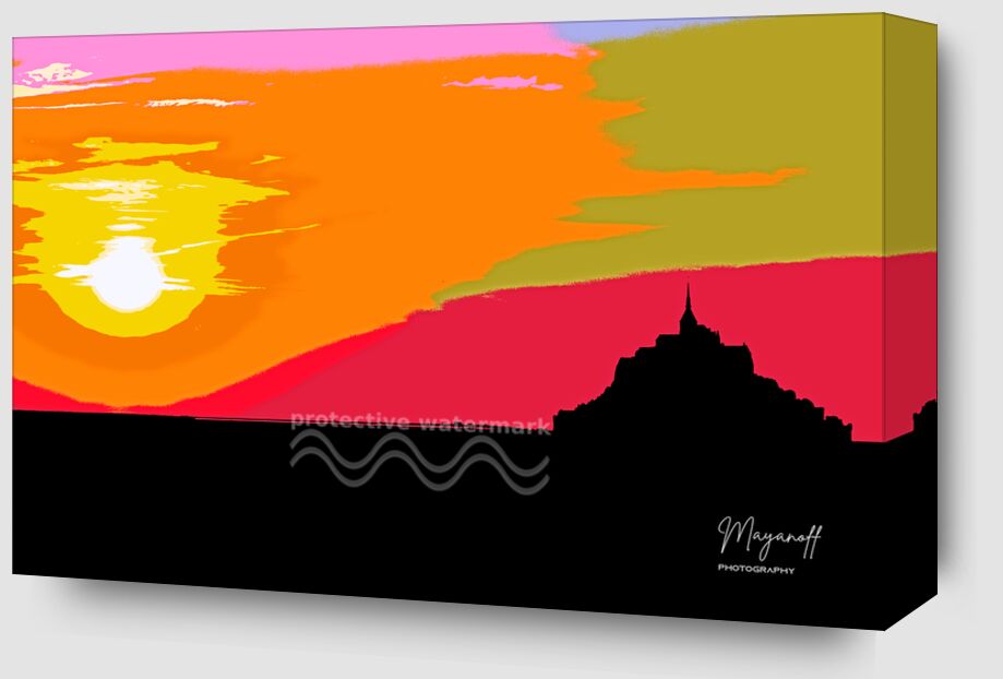 Silhouette of Mont Saint michel - illustration from Mayanoff Photography Zoom Alu Dibond Image