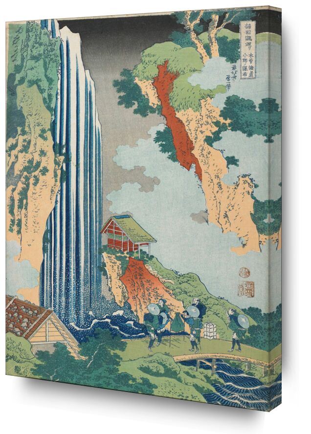 La Cascada en Ono en la Ruta del Kisokaidō desde Bellas artes, Prodi Art, pueblo, Japón, mont Fuji, cascada, Hokusai