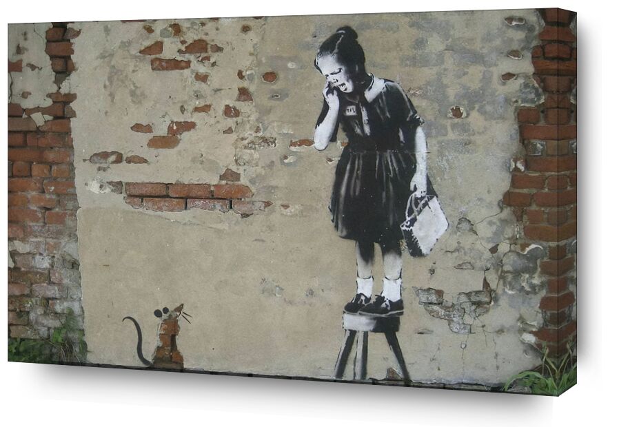 Rat Girl von Bildende Kunst, Prodi Art, Straßenkunst, Mädchen, Ratte, banksy