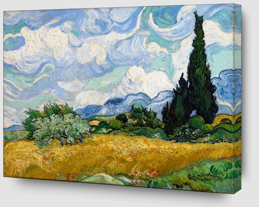 Wheat Field with Cypresses - VINCENT VAN GOGH 1889 from Fine Art Zoom Alu Dibond Image