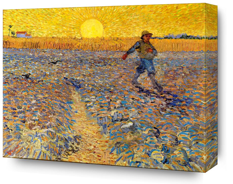 Sower at Sunset - VINCENT VAN GOGH 1888 from Fine Art, Prodi Art, sow, farmer, peasant, VINCENT VAN GOGH, fields, painting, Sun, wheat fields, landscape