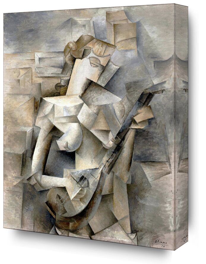Girl with a Mandolin - Pablo Picasso 1910 from Fine Art, Prodi Art, PABLO PICASSO, blonde hair, girl, woman, mandolin, violin, music, guitar, young lady