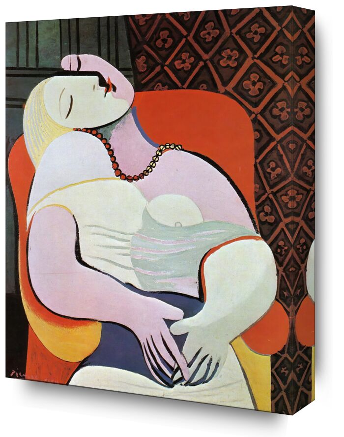 The dream - PABLO PICASSO from Fine Art, Prodi Art, woman, rosy complexion, necklace, sleep, dream, PABLO PICASSO, oil painting, painting, drawing, abstract