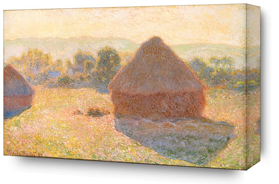 Haystacks, middle of the day - CLAUDE MONET 1891 from Fine Art, Prodi Art, haystacks, holiday, summer, countryside, Sun, wheat fields, fields, meadow