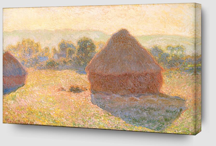 Haystacks, middle of the day - CLAUDE MONET 1891 from AUX BEAUX-ARTS Zoom Alu Dibond Image