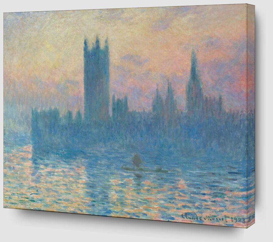 Le parlement, reflets sur la Tamise - CLAUDE MONET 1905 de Beaux-arts Zoom Alu Dibond Image