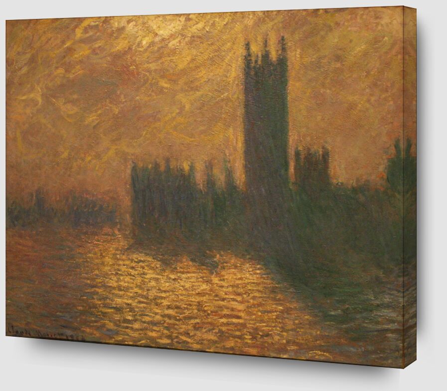 Les Chambres du Parlement, ciel orageux - CLAUDE MONET 1905 de Beaux-arts Zoom Alu Dibond Image
