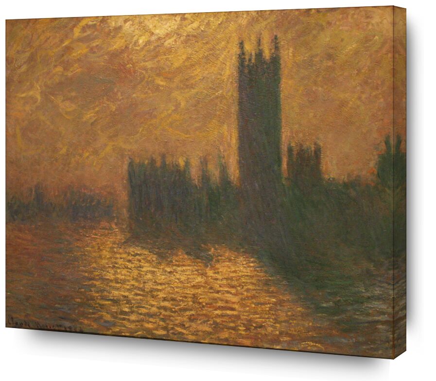 Houses of Parliament, stormy sky 1905 von Bildende Kunst, Prodi Art, London, Himmel, thames, Fluss, Kapital, Sonne, CLAUDE MONET, stürmischer Himmel