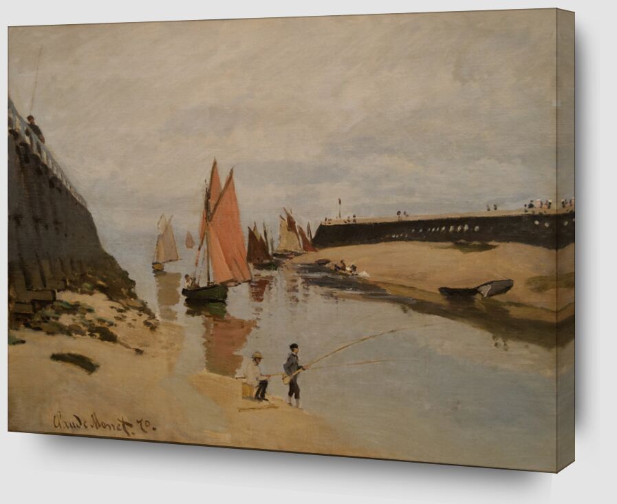 Le port de Trouville - CLAUDE MONET 1870 de Beaux-arts Zoom Alu Dibond Image