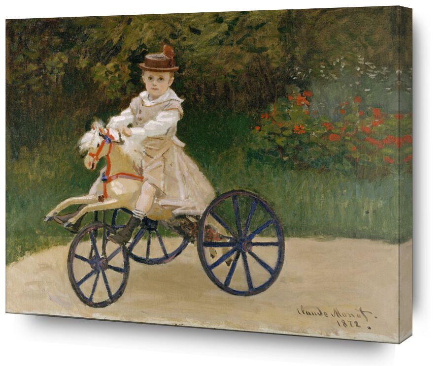 Jean Monet on his Hobby Horse  - CLAUDE MONET 1872 from AUX BEAUX-ARTS, Prodi Art, games, kindergarten, rocking horse, tricycle, CLAUDE MONET, child, sail
