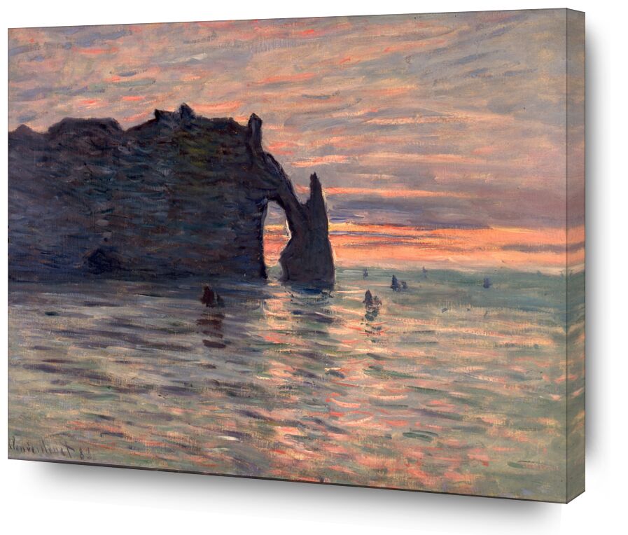 Sunset in Etretat 1883 desde Bellas artes, Prodi Art, CLAUDE MONET, puesta de sol, fiesta, sol, playa, mar