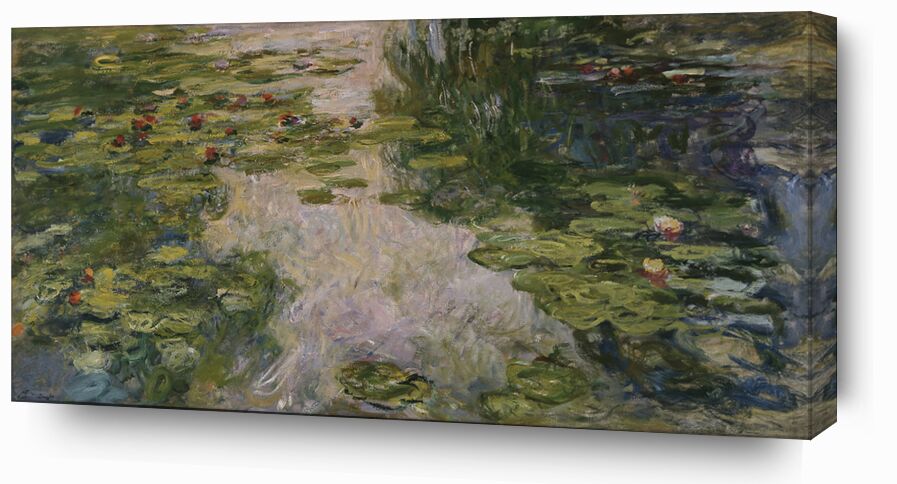 Water Lilies - CLAUDE MONET - 1917 von Bildende Kunst, Prodi Art, bord de lac, CLAUDE MONET, grün, Wasser, Urlaub, Strand, See, Natur, Nymphäen