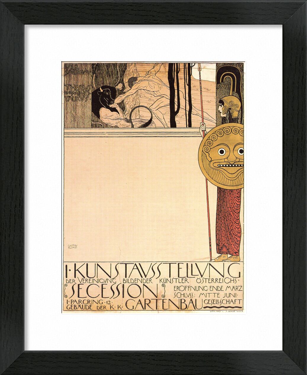 Poster for the First Art Exhibition of the Secession Art Movement, 1898 - Gustav Klimt von Bildende Kunst, Prodi Art, Zeichnung, Bewegung, Ausstellung, Aufstecken, KLIMT