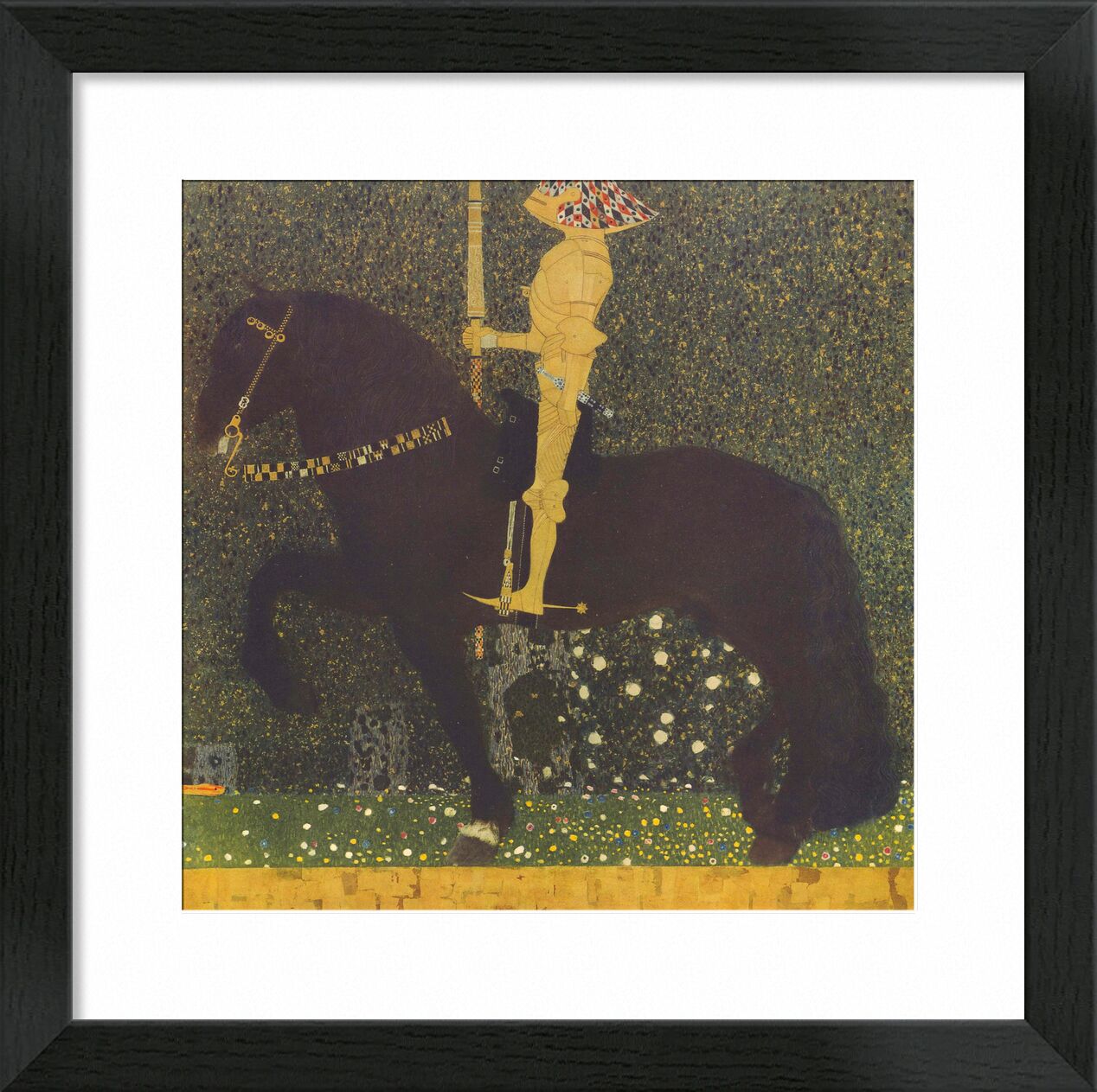 Life Is a Struggle (The Golden Knight) 1903 - Gustav Klimt von Bildende Kunst, Prodi Art, KLIMT, Pferd, Krieg, Kampf, Gold, Malerei