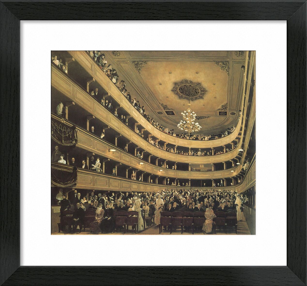 The Auditorium of the Old Castle Theatre, 1888 - Gustav Klimt desde Bellas artes, Prodi Art, KLIMT, castillo, pintura, ópera, teatro, realista