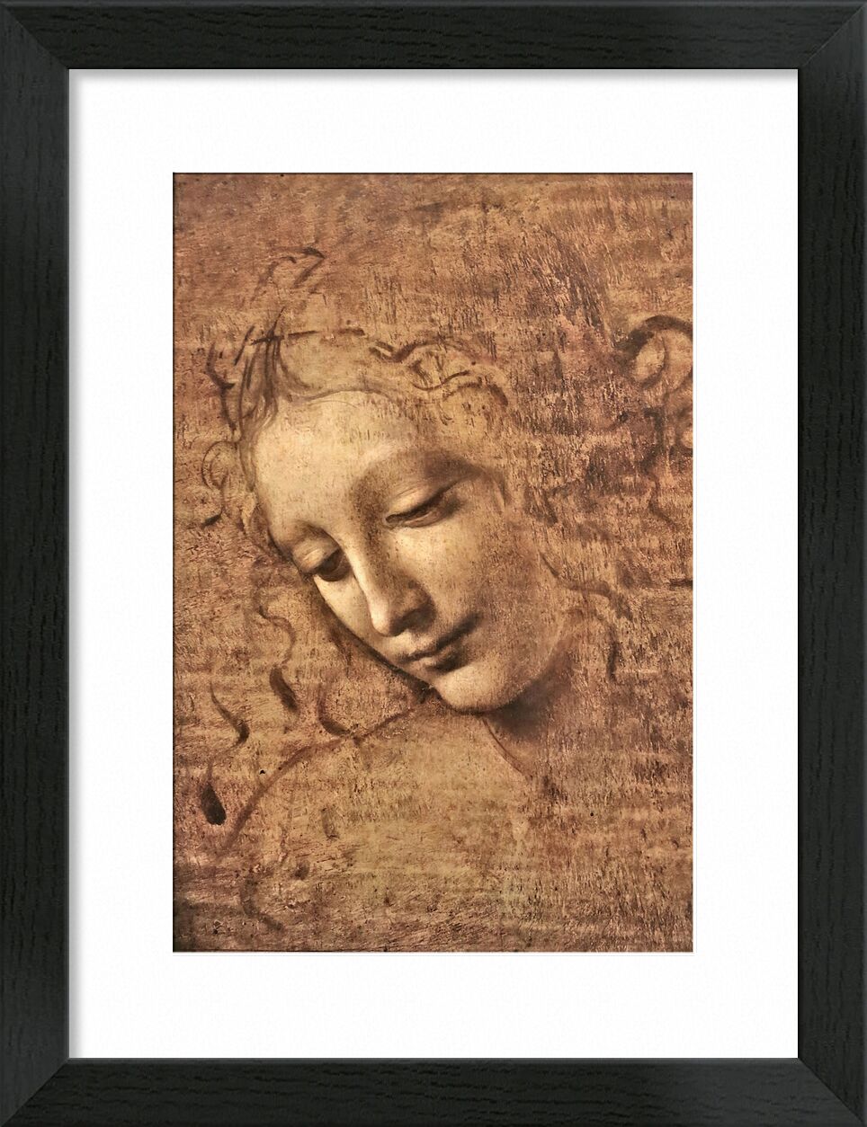 La Scapigliata - Leonardo da Vinci desde Bellas artes, Prodi Art, dibujo a lápiz, Leonard de Vinci, retrato, mujer