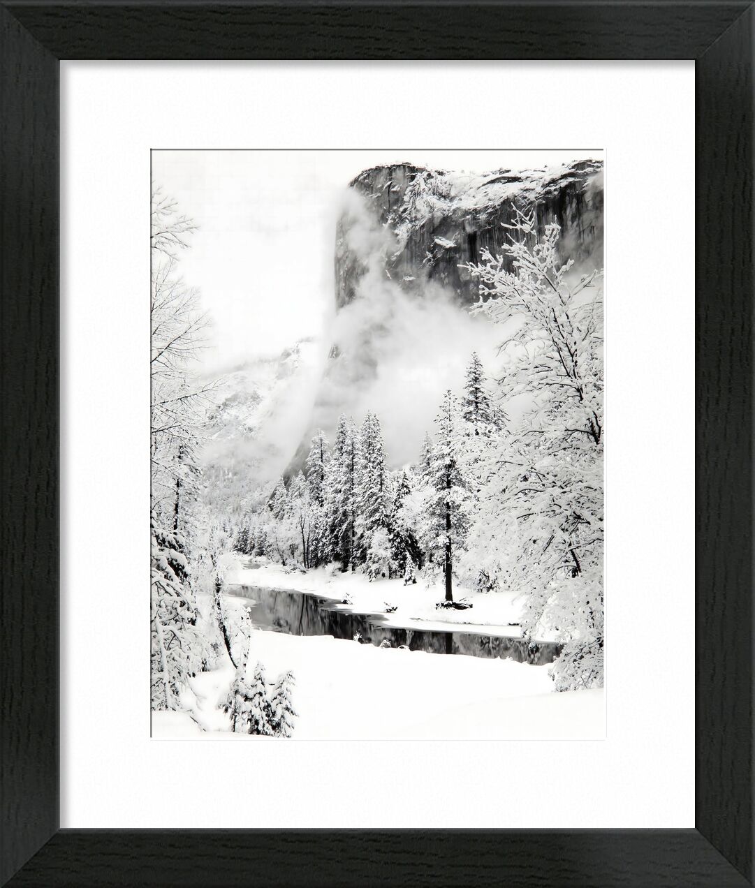 El Capitan, Winter Yosemite National Park, California serie - Ansel Adams von Bildende Kunst, Prodi Art, Ski, Tanne, Fluss, Berge, Winter, Schnee, ANSEL ADAMS