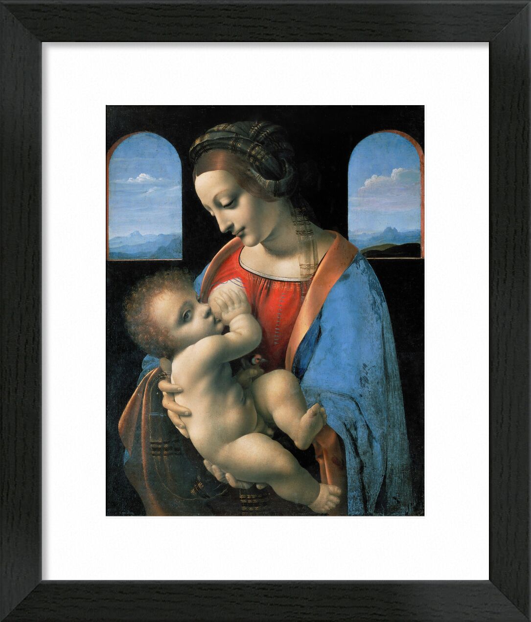 The Madonna Litta - Leonardo da Vinci von Bildende Kunst, Prodi Art, Fütterung mit Milch, Kind, Marie, Jesus, Leonard de Vinci