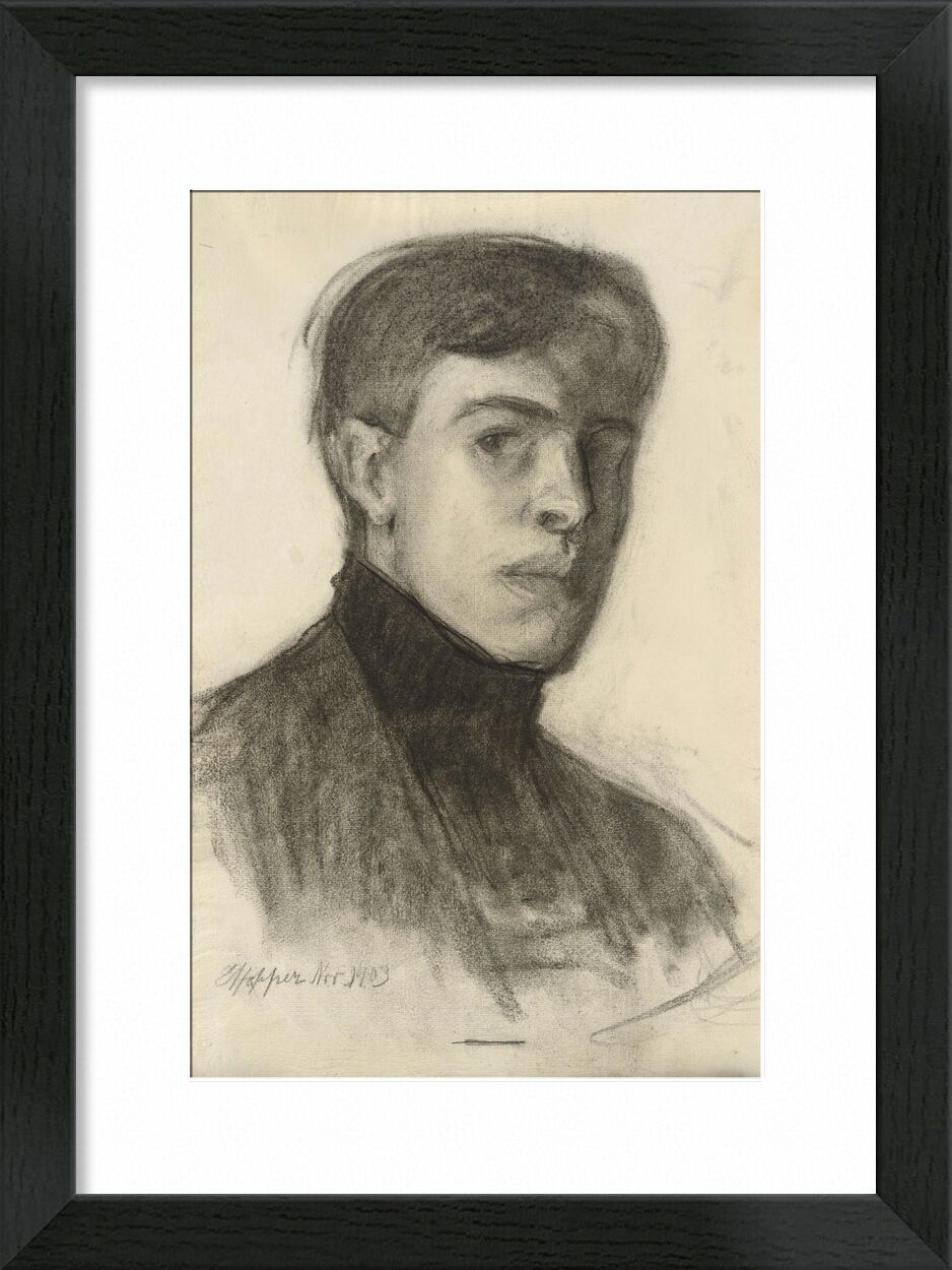Edward Hopper Selbstporträt von Bildende Kunst, Prodi Art, Edward Hopper, Selbstporträt, Zeichnung, Bleistift