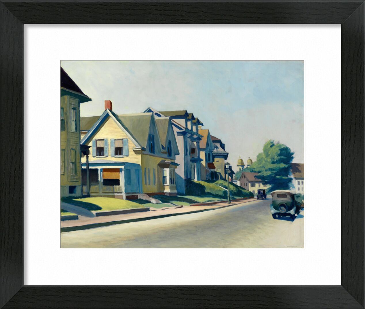 Sol en la Calle Prospect (Gloucester, Massachusetts) - Edward Hopper desde Bellas artes, Prodi Art, Edward Hopper, pintura, ciudad, calle, América, casa