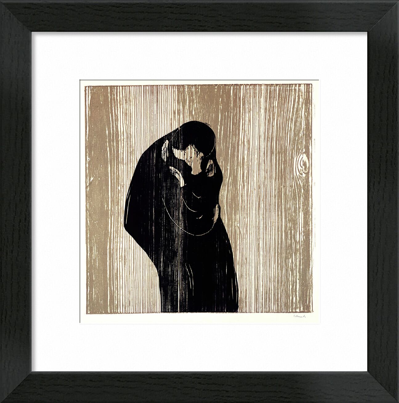 Le Baiser IV - Edvard Munch de Beaux-arts, Prodi Art, femme, homme, baiser, dessin, Edvard Munch