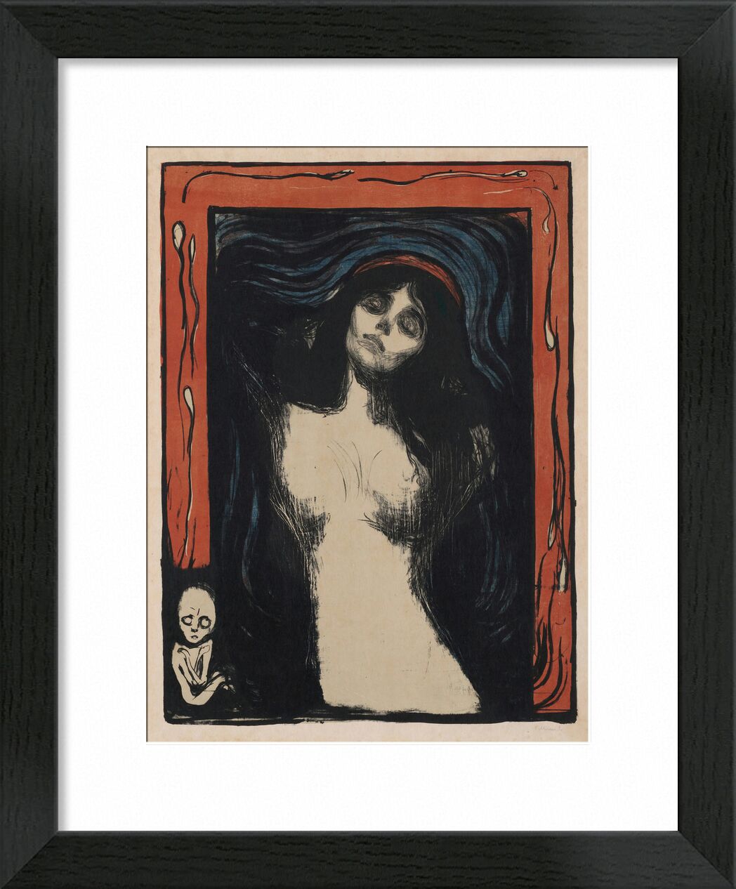 Madonna II - Edvard Munch von Bildende Kunst, Prodi Art, Edvard Munch, nackt, Frau, Zeichnung, Schwangerschaft