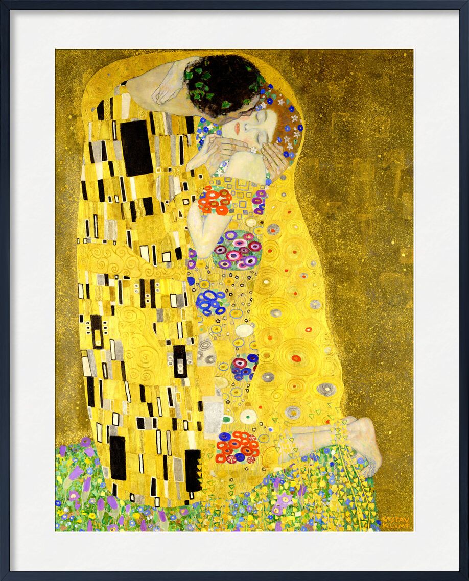 Détails de l'oeuvre Le baiser - Gustav Klimt de AUX BEAUX-ARTS, Prodi Art, KLIMT, art nouveau, baiser, homme, femme, couple, amour, robe, peinture