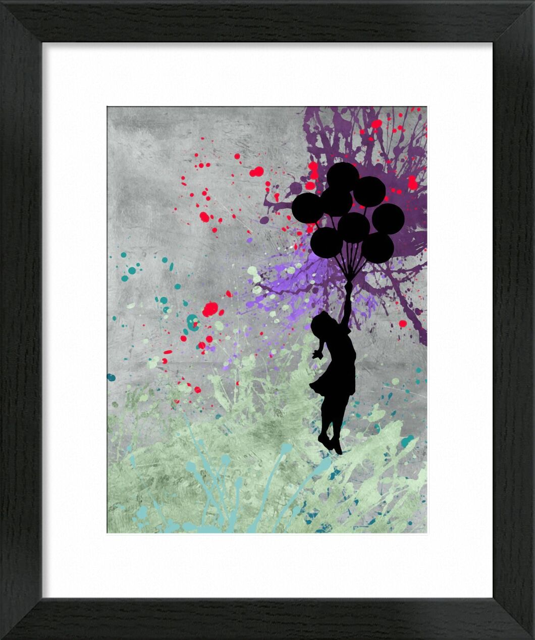 Flying Balloon Girl - BANKSY desde Bellas artes, Prodi Art, Banksy, pintura, art, arte callejero, niña, globos, chica globo volador