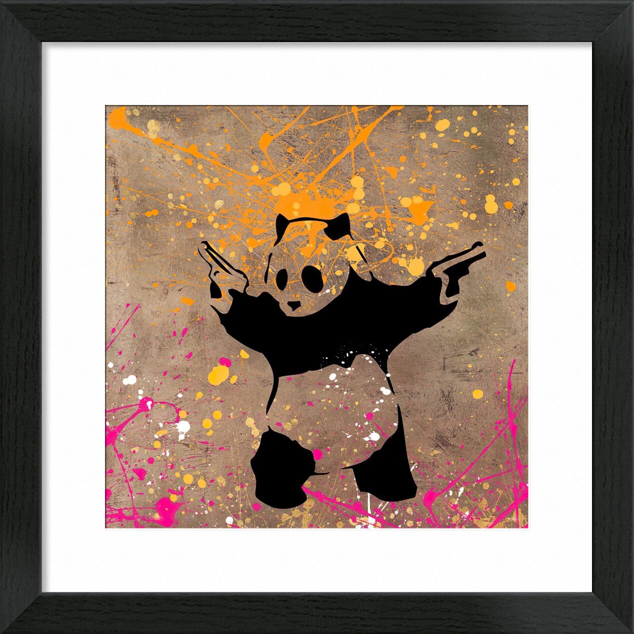 Panda with Guns - BANKSY von Bildende Kunst, Prodi Art, Panda, Waffen, Straßenkunst, banksy, Graffiti
