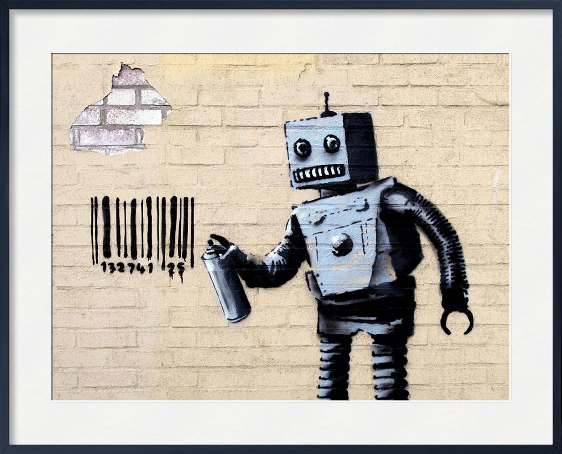 Robot - BANKSY de AUX BEAUX-ARTS, Prodi Art, code barre, art de rue, robot, Banksy
