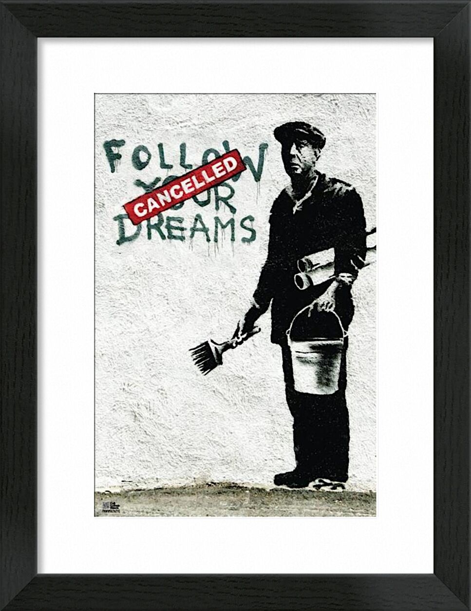 Follow Your Dreams - BANKSY desde Bellas artes, Prodi Art, Banksy, arte callejero, pared, trabajador, Sueños