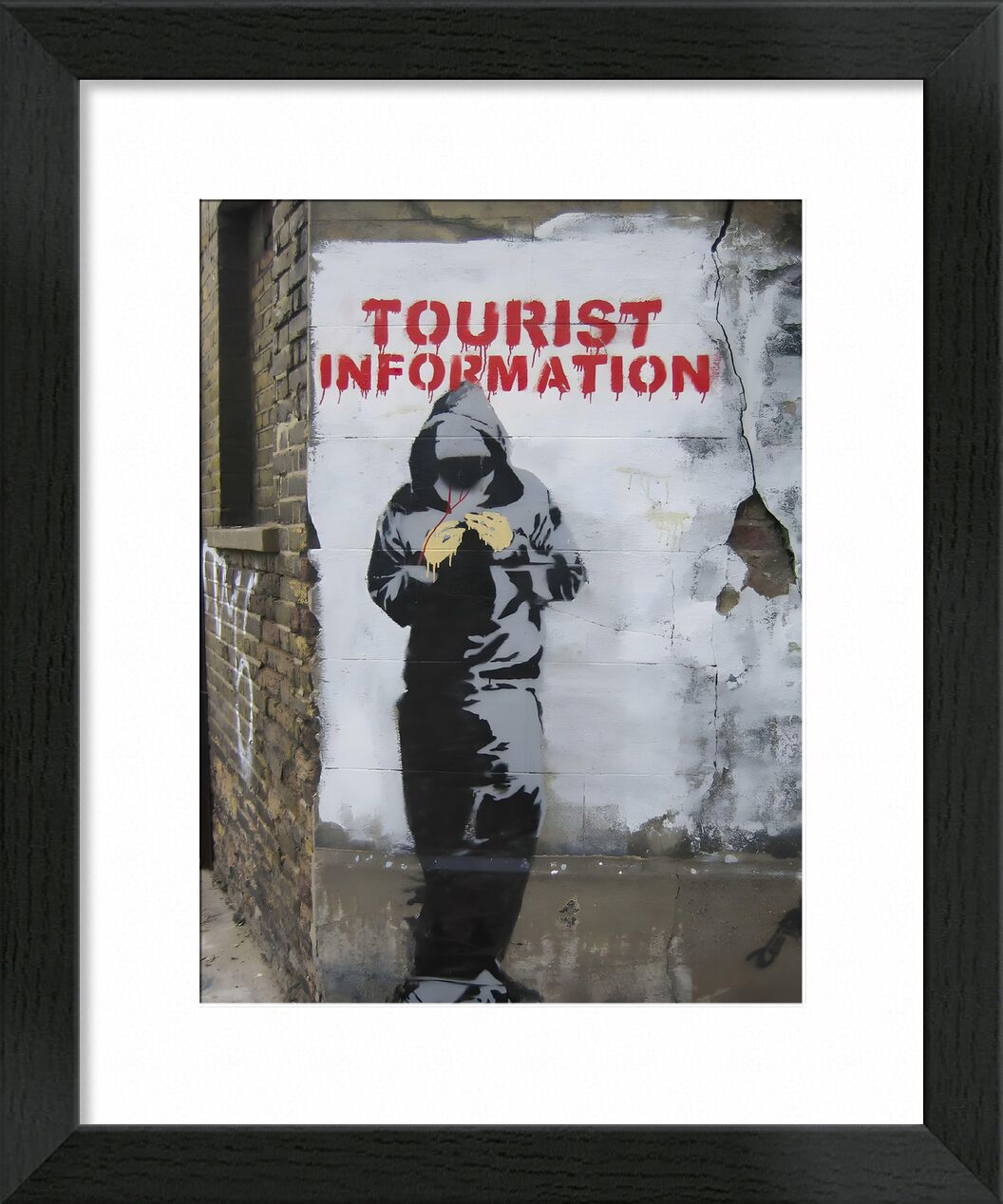 Tourist Information - BANKSY von Bildende Kunst, Prodi Art, banksy, Straßenkunst, Tourismus, Mauer