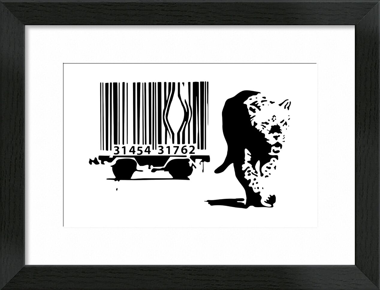 Barcode - BANKSY desde Bellas artes, Prodi Art, consumo, código de barras, leopardo, Banksy