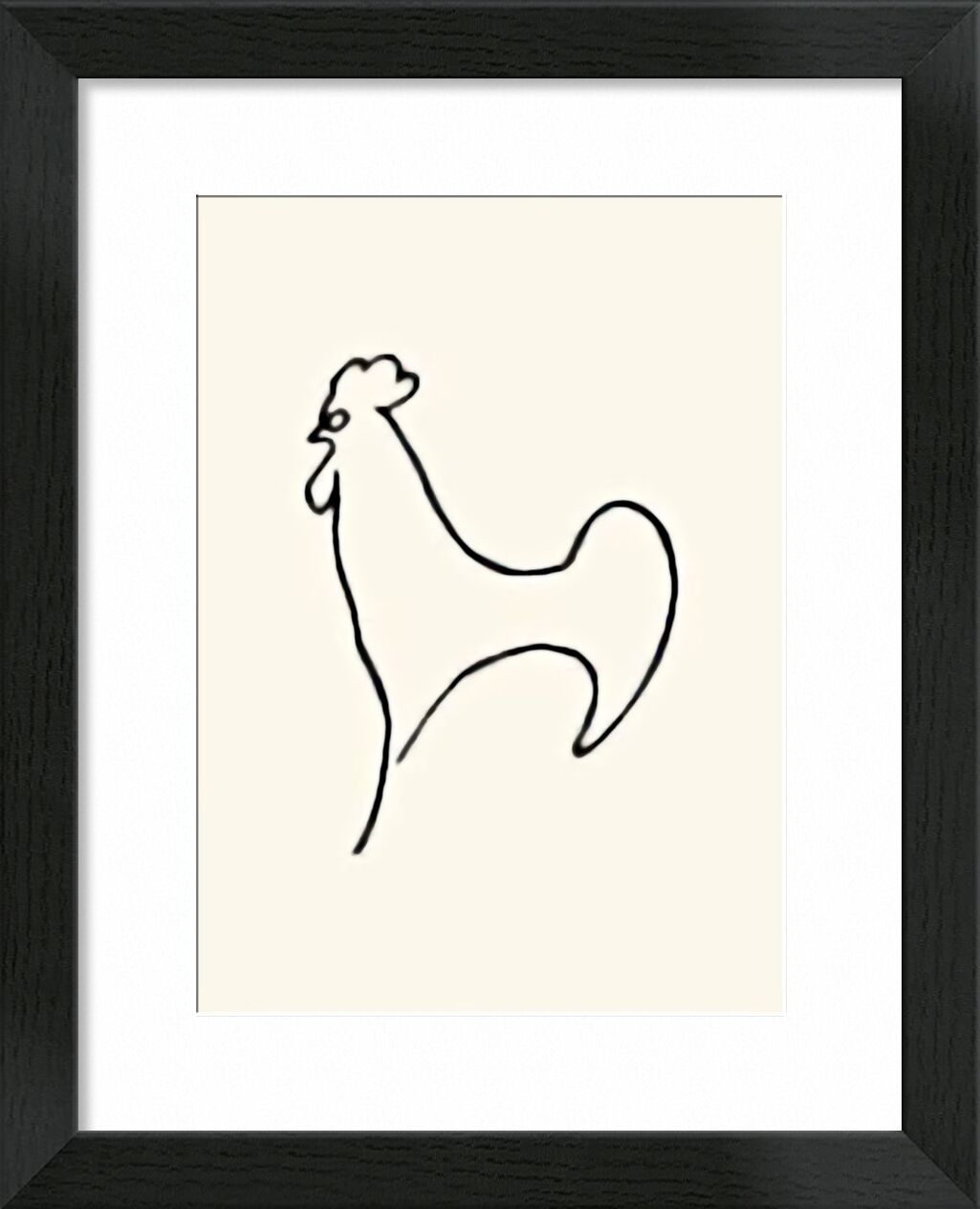 Coq-Detail - Picasso von Bildende Kunst, Prodi Art, Strichzeichnung, Zeichnung, Hahn, Picasso