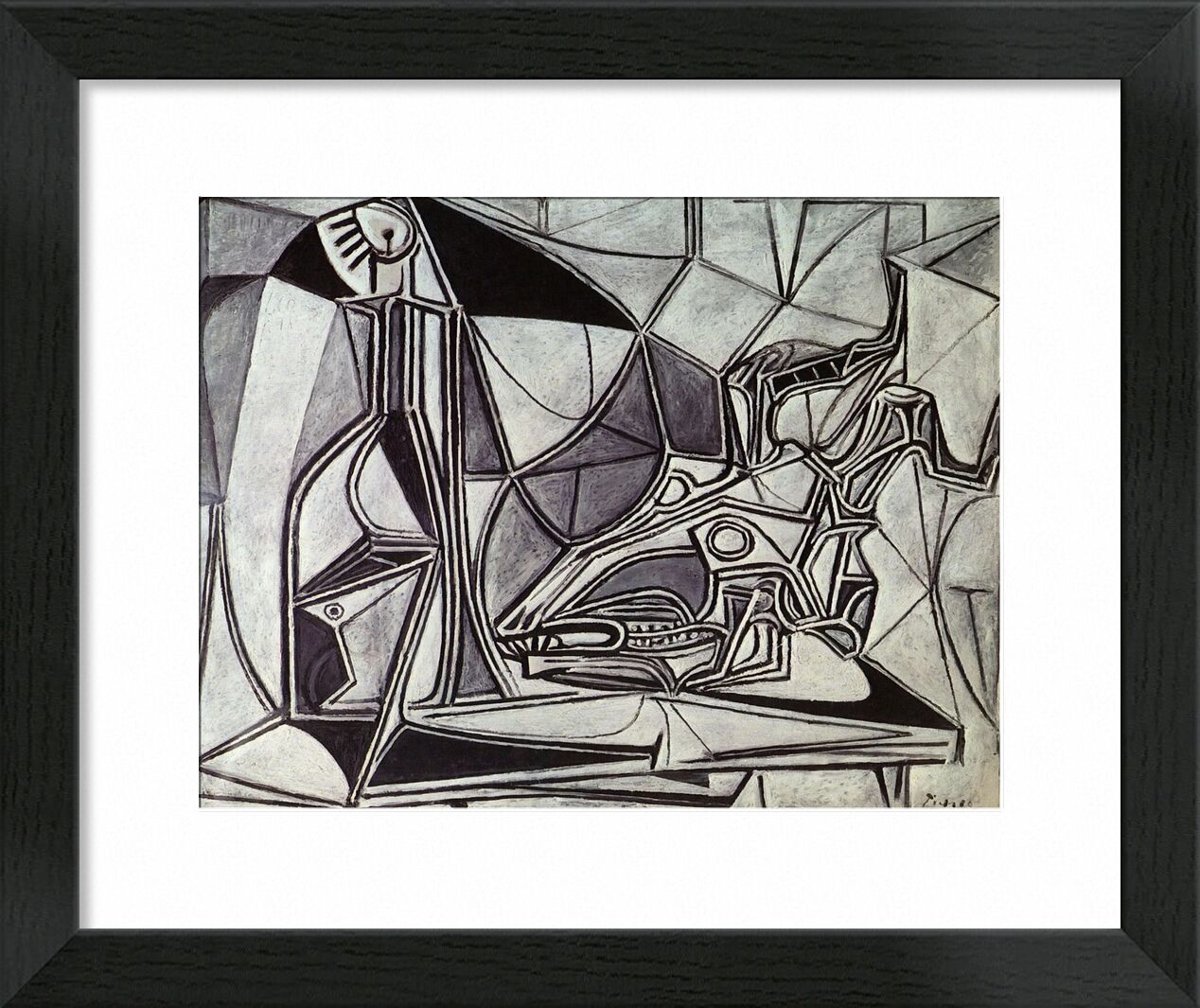 Goat's Skull, Bottle and Candle - Picasso von Bildende Kunst, Prodi Art, Picasso, Malerei, abstrakt, Ziege, Kerze