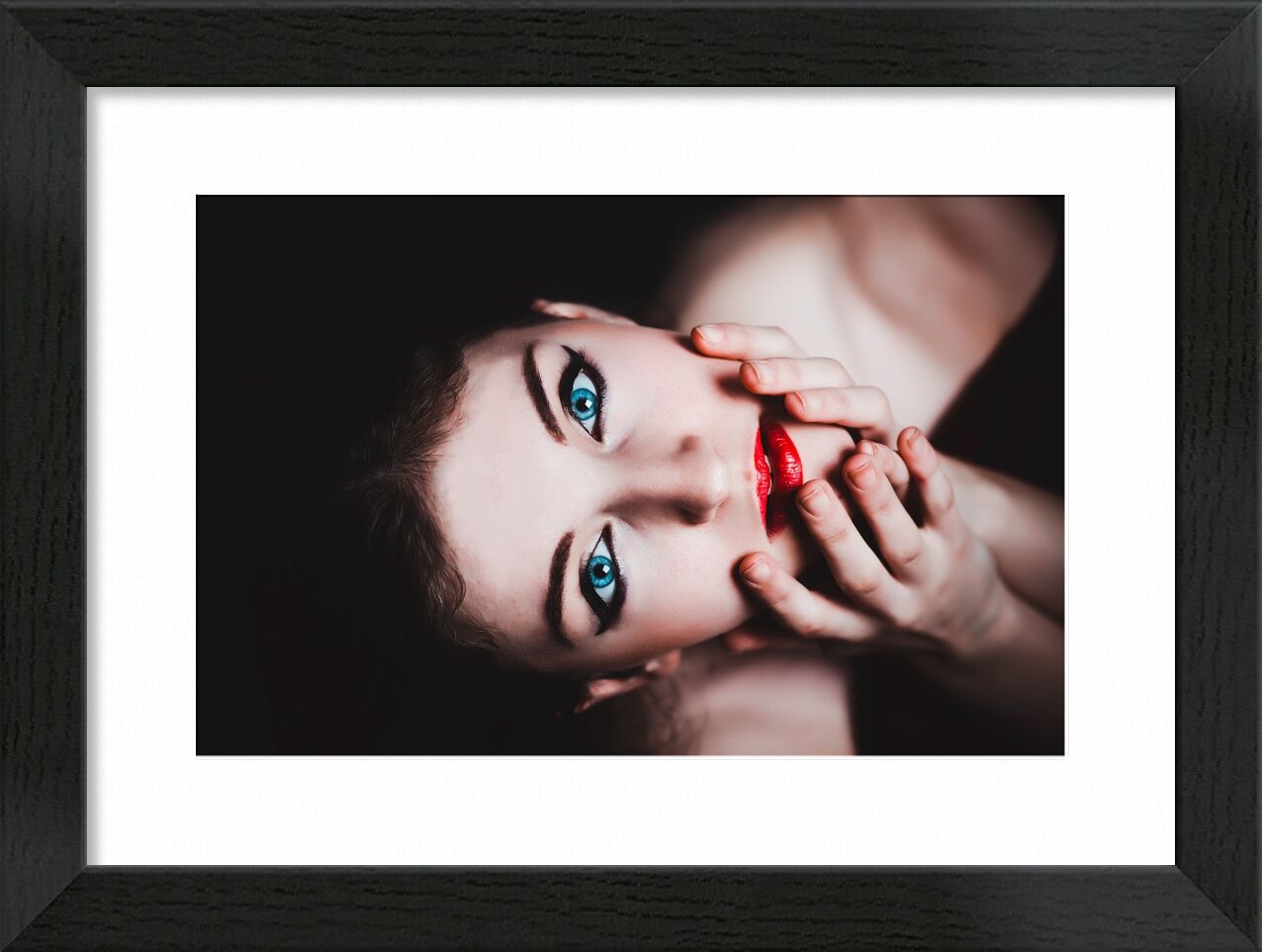 Stunning look from Pierre Gaultier, Prodi Art, blue eyes, woman, female, makeup, model, lipstick, sensual, touch, cute, deep, studio, unique, beautiful, sexy, erotic, beauty, fashion, face