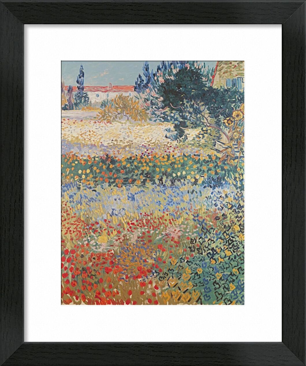 Garden in Bloom Arles - Van Gogh von Bildende Kunst, Prodi Art, Garten, Blumen, Landschaft, Malerei, Van gogh