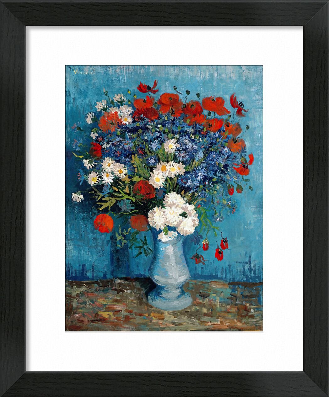 Still Life: Vase with Cornflowers and Poppies - Van Gogh von Bildende Kunst, Prodi Art, Van gogh, Stillleben, Malerei, Mohnblumen, Blaubeeren