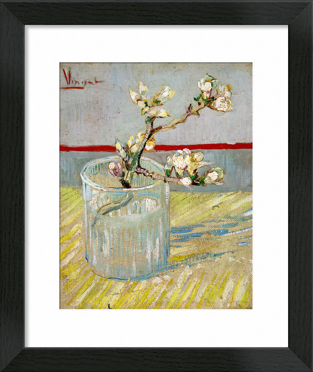 Blossoming Almond Branch in a Glass - Van Gogh von Bildende Kunst, Prodi Art, Mandel, Mandel, Ast, Malerei, Van gogh