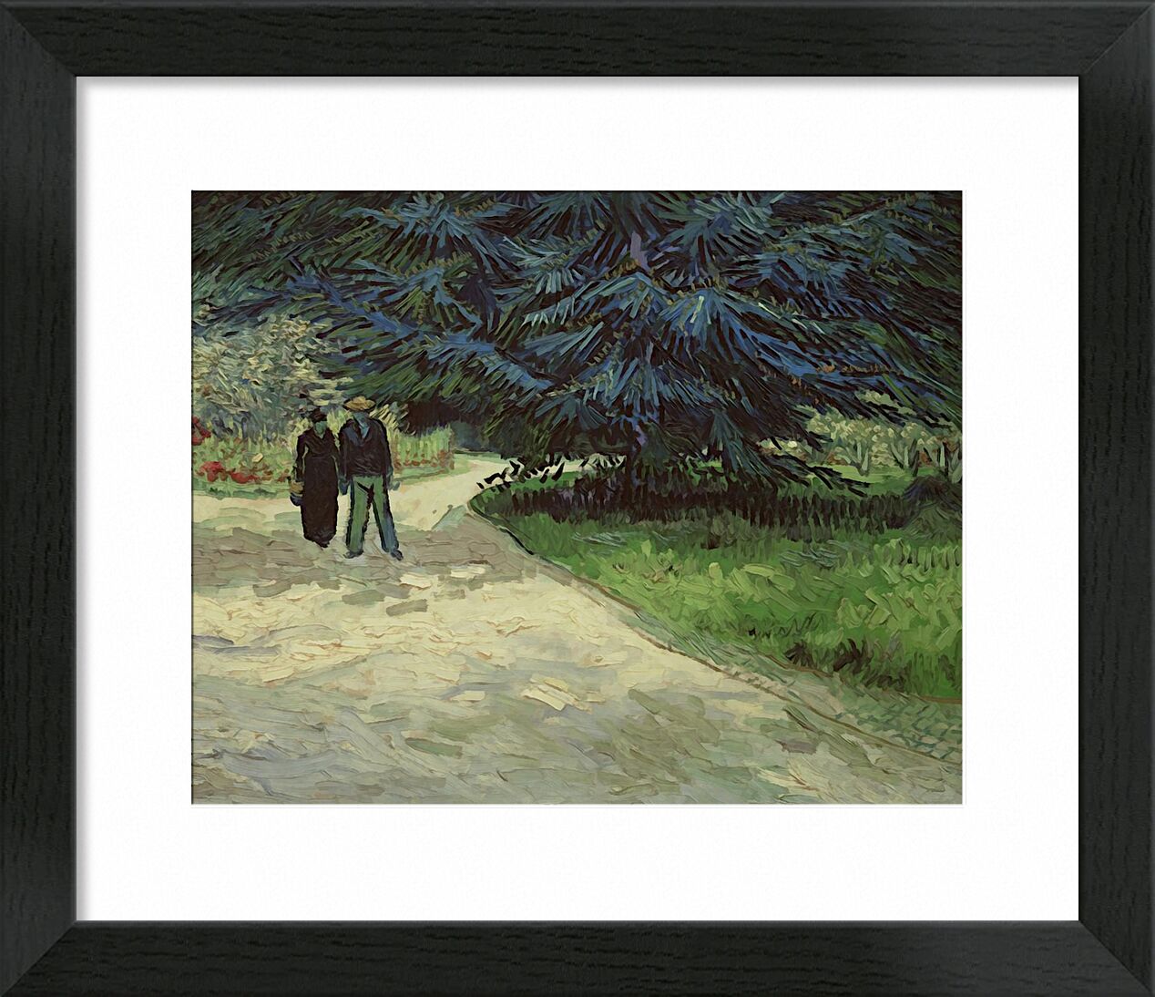 Couple in the Park - Van Gogh desde Bellas artes, Prodi Art, Van gogh, pintura, Pareja, parque, árbol, camino, vegetales