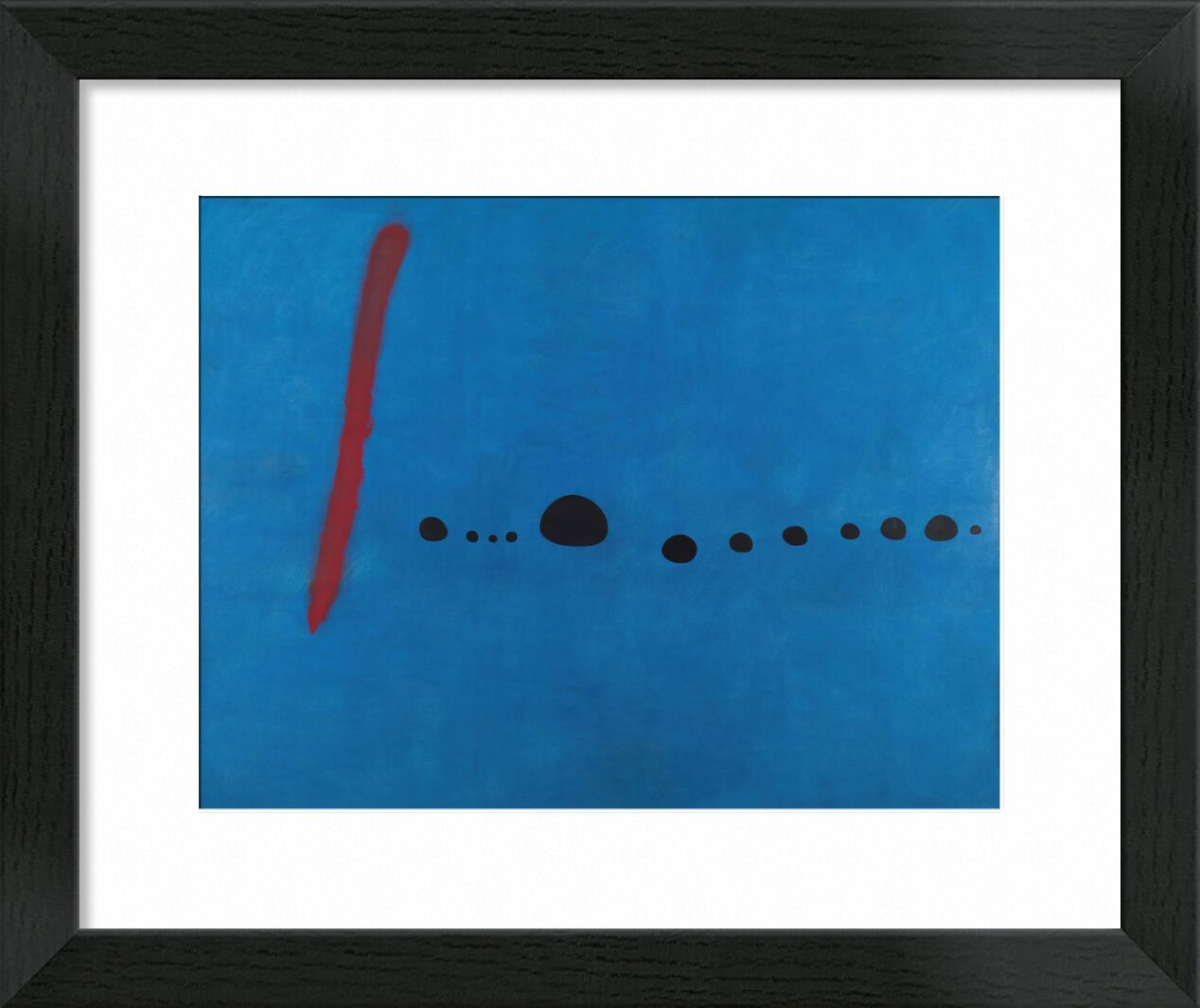 Blue II - Joan Miró von Bildende Kunst, Prodi Art, Malerei, Punkte, Züge, rot, Unendlichkeit, abstrakt, Zeichnung, blau, Joan Miró