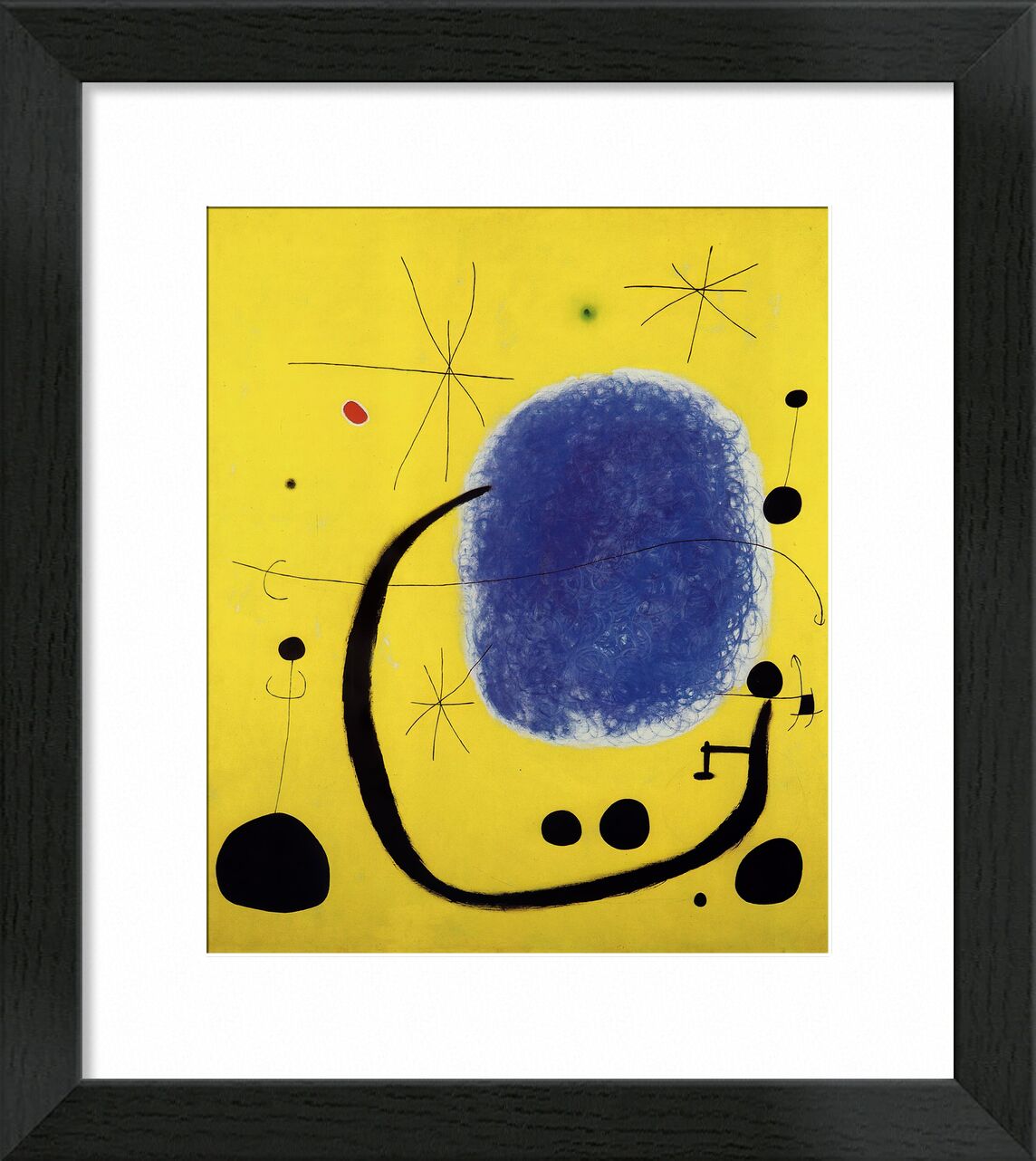 The Gold of the Azure, 1967 von Bildende Kunst, Prodi Art, Joan Miró, Gold, blau, Malerei, abstrakt, gelb, Sonne