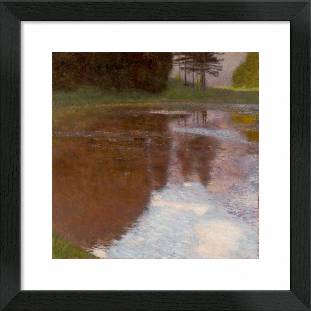 Ein Morgen am Teich - Gustav Klimt von Bildende Kunst, Prodi Art, Reflexionen, Natur, Baum, Teich, Wasser, KLIMT
