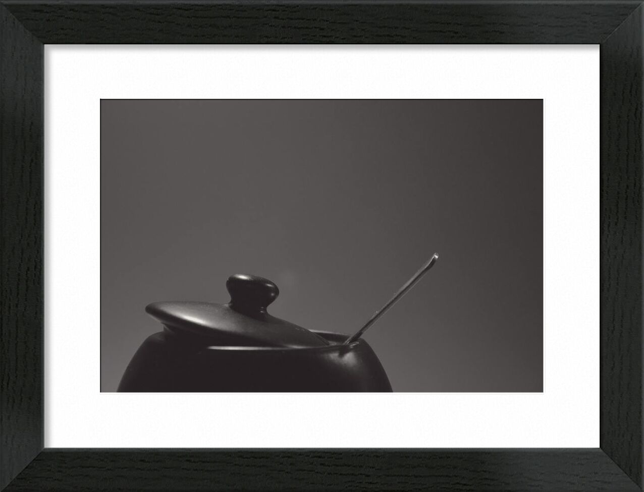 Saucepan from Pierre Gaultier, Prodi Art, spoon, monochrome, pot, cooking, close-up