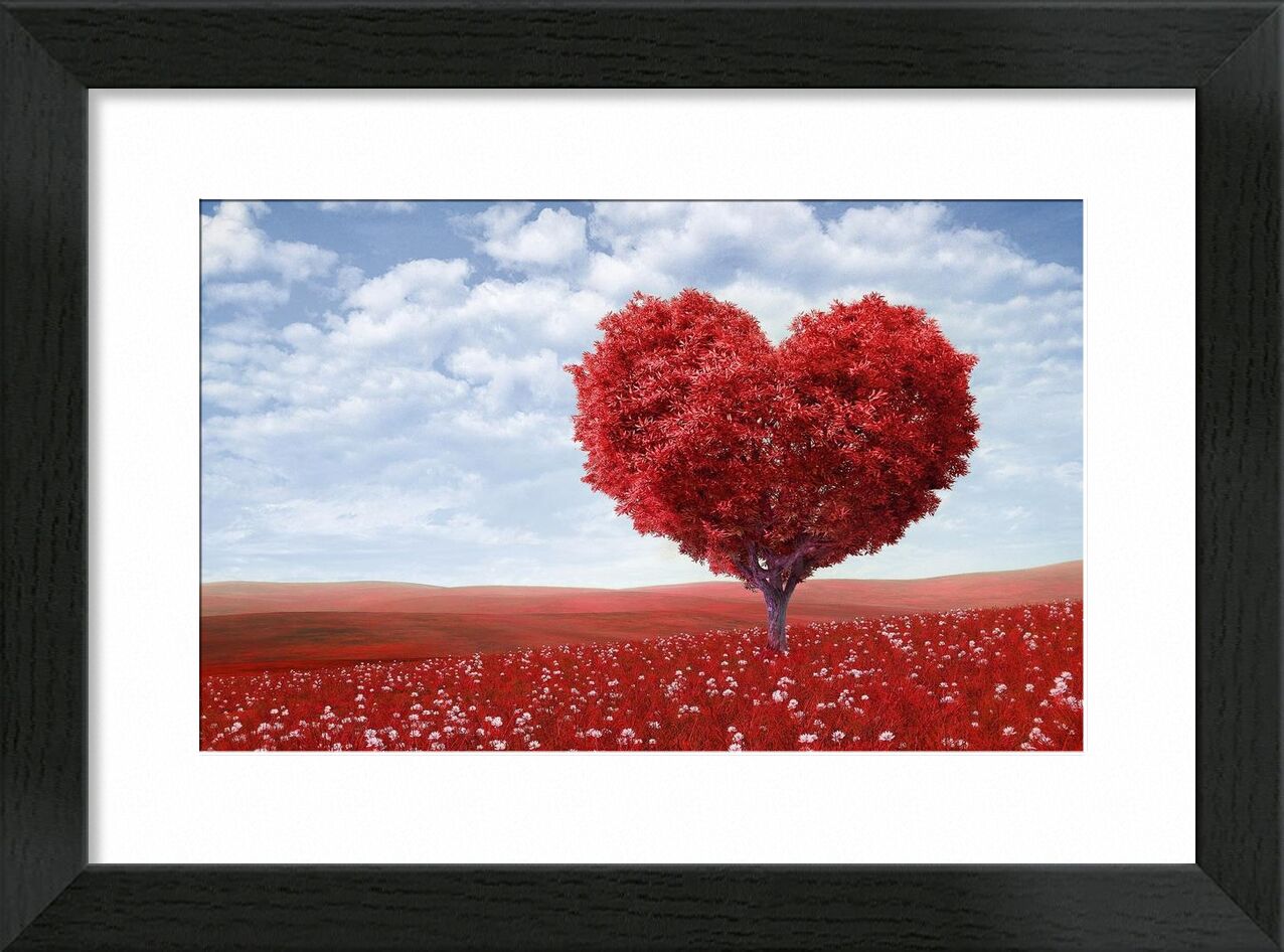 In the shape of heart from Pierre Gaultier, Prodi Art, artistic, blossom, bright, clouds, countryside, field, flora, flowers, heart, horizon, landsape, landscape, leaves, love, nature, outdoors, peaceful, red, romantic, tree
