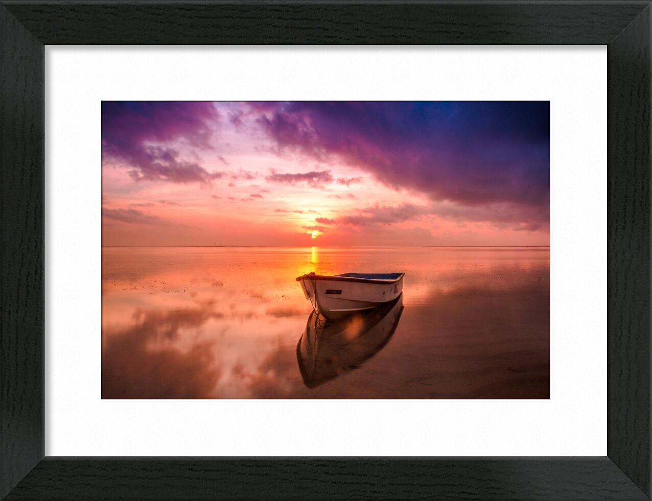 On the rowboat from Pierre Gaultier, Prodi Art, water, sunset, sunrise, Sun, sky, seascape, sea, reflection, outdoors, ocean, nature, dusk, dawn, boat, beach