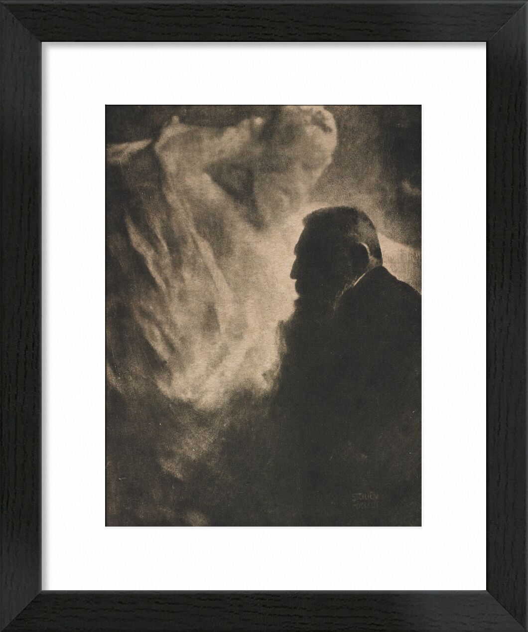 Portrait of Rodin. Photoengraving in Camera Work - Edward Steichen 1902 von Bildende Kunst, Prodi Art, Fotoabend, auguste robin, edward steichen, Schwarz und weiß, Porträt, robin