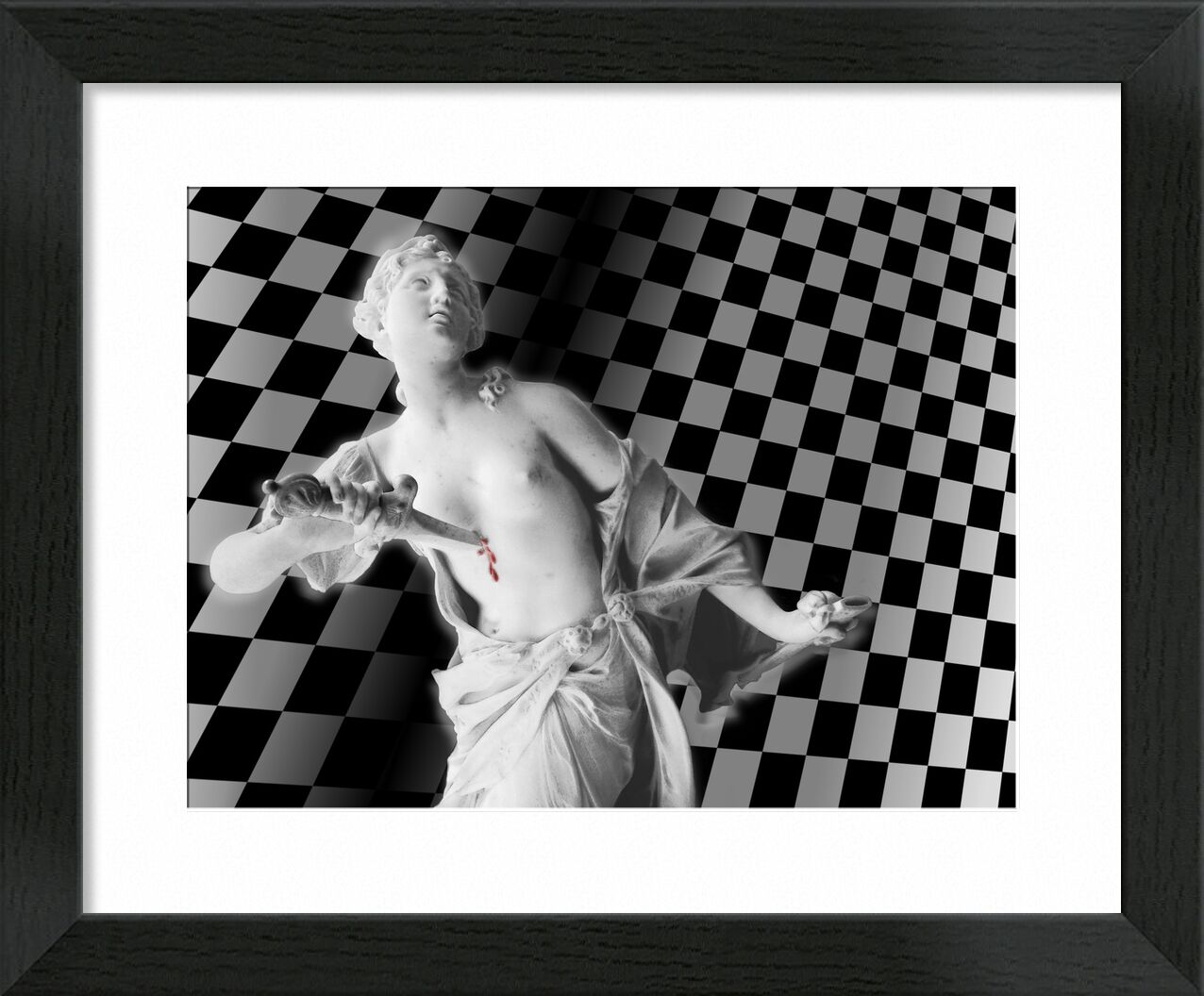 The dagger and the checkerboard from Adam da Silva, Prodi Art, damier, revolution, knife, sword, dagger, woman, black-and-white