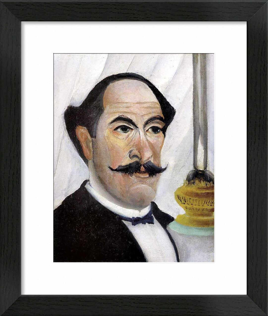 Self-portrait of the artist with a Lamp desde Bellas artes, Prodi Art, pintura, lámpara, retrato, Rousseau